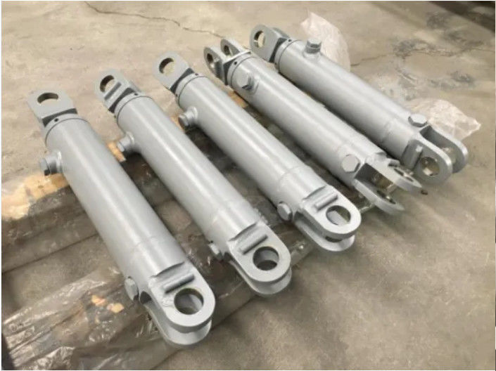 Blue Gray Welded Hydraulic Cylinder For Earth Moving Machine Truck Crane